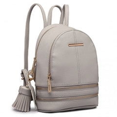 LT1705 - Miss Lulu PU Leather Look Small Fashion Backpack - Grey