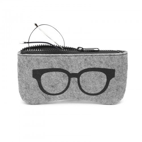 EB2065 - Soft Felt Glasses Case - Grey And Black