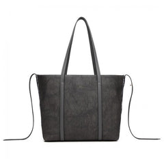 LG1922 - MISS LULU LEATHER LOOK TWO WAY TOTE SHOULDER BAG - GREY