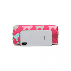 PC - Miss Lulu Canvas Pencil Case Dog Plum