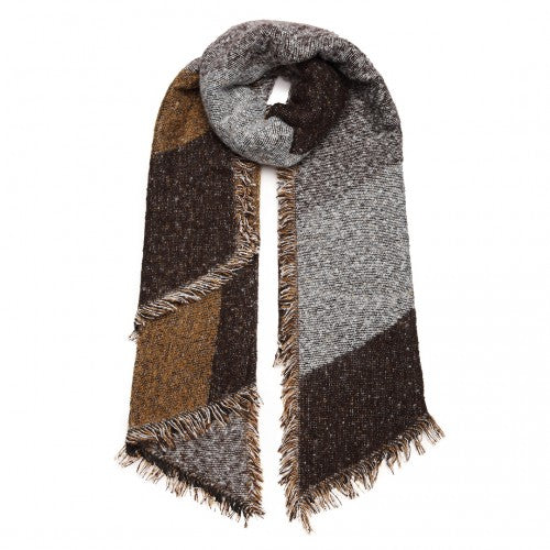 S6427 - Women Ladies Fashion Plaid Scarf Blanket Winter Warm Wrap Shawl - Coffee