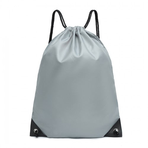 S2020 - Kono Polyester Drawstring Backpack - Grey