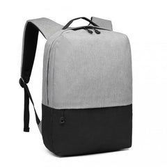 E6891 - Kono Waterproof Basic Backpack with USB Charging Port - Grey/Black