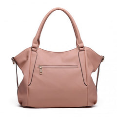 S1716 - Miss Lulu Soft Leather Elegant Simple Shoulder Bag - Nude