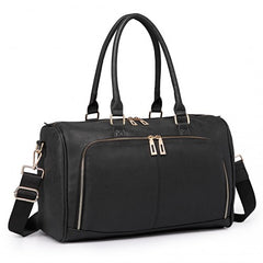 LT6638 - Miss Lulu Leather Look Maternity Changing Shoulder Bag Black