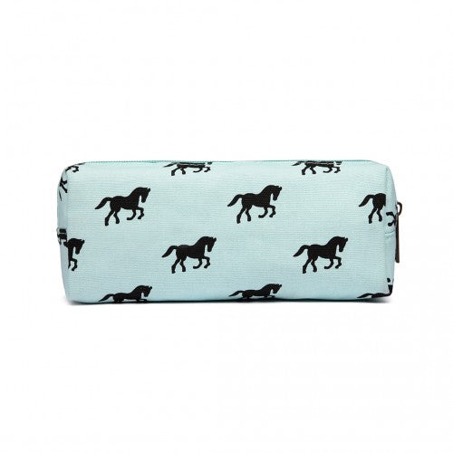 PC - Miss Lulu Canvas Pencil Case Horse Blue