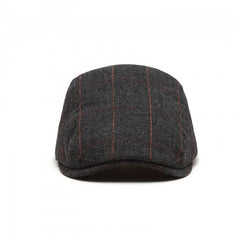 CAP-1 - Men's Newsboy Baker Boy Herringbone Flat Cap Hat - Black