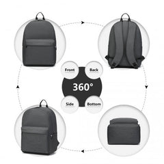 E1930 - Kono Durable Polyester Everyday Backpack With Sleek Design - Dark Grey