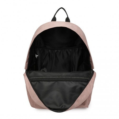 E1930 - Kono Durable Polyester Everyday Backpack With Sleek Design - Pink