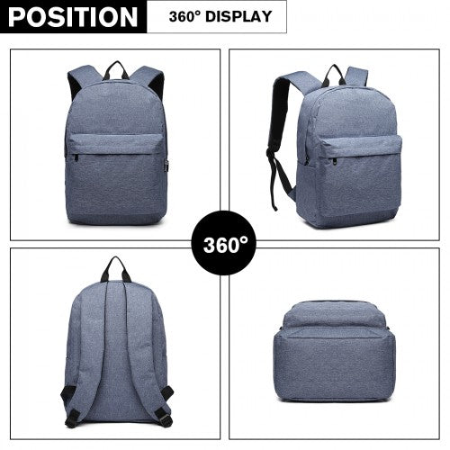 E1930 - Kono Durable Polyester Everyday Backpack With Sleek Design - Blue