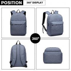 E1930 - Kono Durable Polyester Everyday Backpack With Sleek Design - Blue