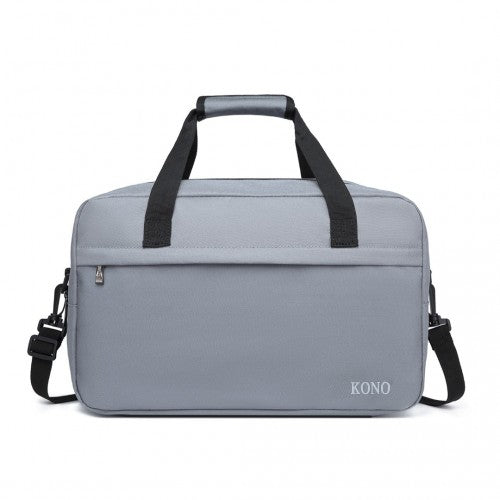 E1960M - Kono Lightweight Multi Purpose Unisex Sports Travel Duffel Bag - Light Grey