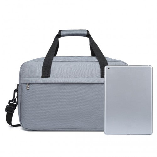 E1960M - Kono Lightweight Multi Purpose Unisex Sports Travel Duffel Bag - Light Grey