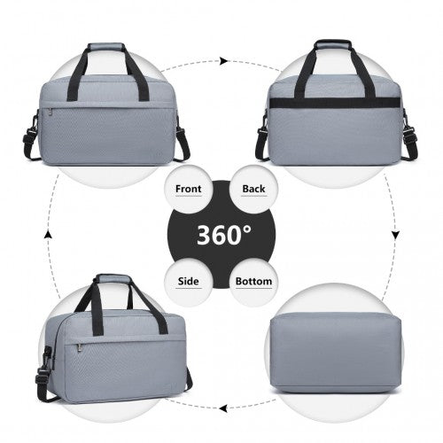 E1960M - Kono Lightweight Multi Purpose Unisex Sports Travel Duffel Bag - Light Grey