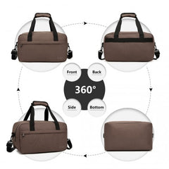 E1960S - Kono Lightweight Multi Purpose Unisex Sports Travel Duffel Bag - Brown