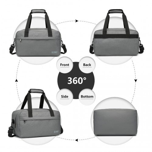 E1960S - Kono Lightweight Multi Purpose Unisex Sports Travel Duffel Bag - Grey