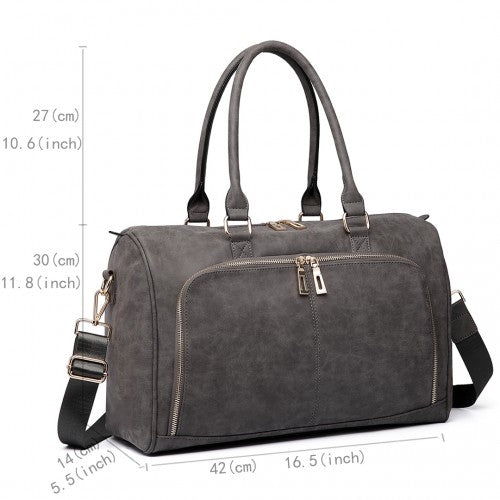 LT6638 - Miss Lulu Leather Look Maternity Changing Shoulder Bag Grey