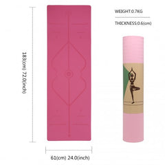 Kono TPE Non-slip Classic Yoga Mat - Plum And Pink