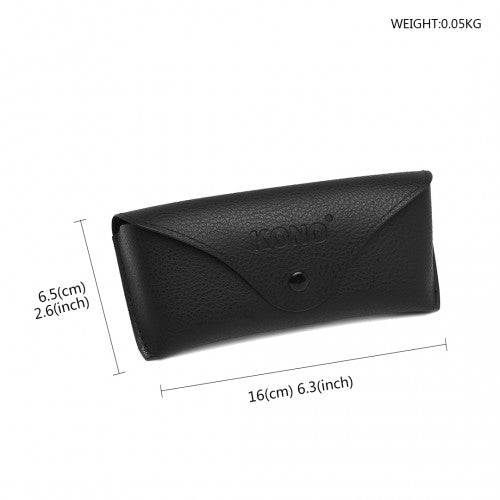 G4041 - Kono Leather Look Soft Sunglasses Case - Black