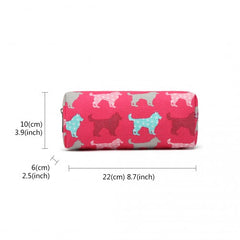 PC - Miss Lulu Canvas Pencil Case Dog Plum
