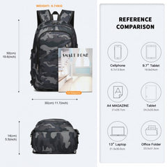 E6715 - Kono Business Laptop Backpack with USB Charging Port - Camo