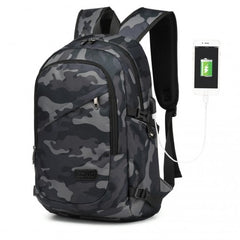 E6715 - Kono Business Laptop Backpack with USB Charging Port - Camo