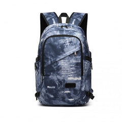 E6715 - Kono Business Laptop Backpack with USB Charging Port - Cloudy Blue