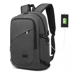 E6715 - Kono Business Laptop Backpack with USB Charging Port - Dark Grey