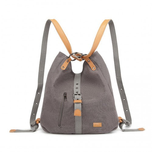 E6850-1 - Kono Casual Canvas Dual-Use Bag Large Capacity Shoulder Bag and Backpack - Grey