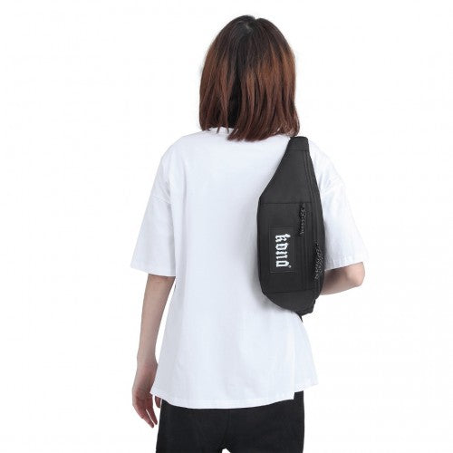 EA2136 - Kono Lightweight Fashion Sports Bum Bag For Men And Women - Black