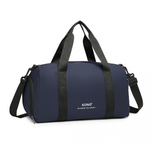 EA2305 - Kono Waterproof Duffel Bag Lightweight Sports Gym Bag With Shoes Compartment - Navy