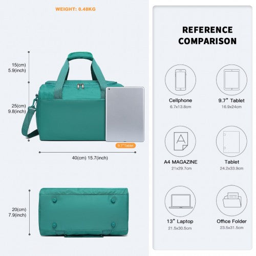 EA2321 - Kono Spacious Travel Storage Bag Handbag - Teal