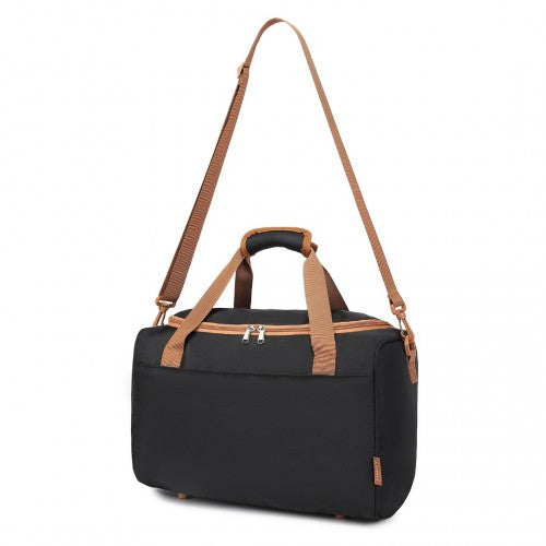 EA2321 - Kono Spacious Travel Storage Bag Handbag - Black And Brown