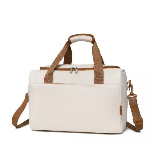 EA2321 - Kono Spacious Travel Storage Bag Handbag - Cream