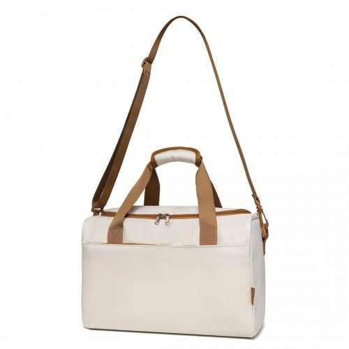 EA2321 - Kono Spacious Travel Storage Bag Handbag - Cream