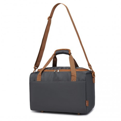 EA2321 - Kono Spacious Travel Storage Bag Handbag - Grey And Brown