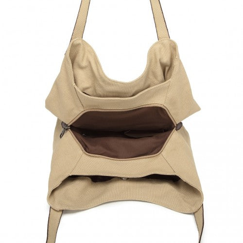 EB2040L - Kono Canvas Shoulder Tote Bag - Khaki