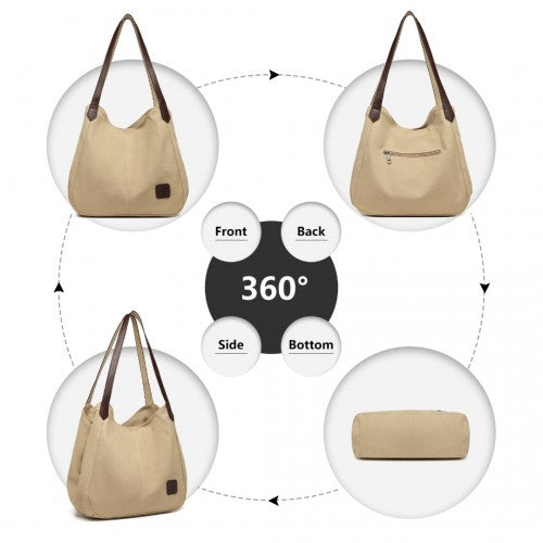 EB2040L - Kono Canvas Shoulder Tote Bag - Khaki