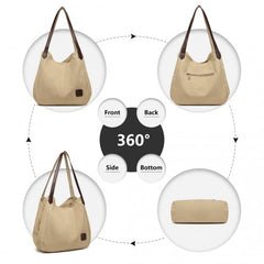 EB2040L - Kono Canvas Shoulder Tote Bag - Khaki