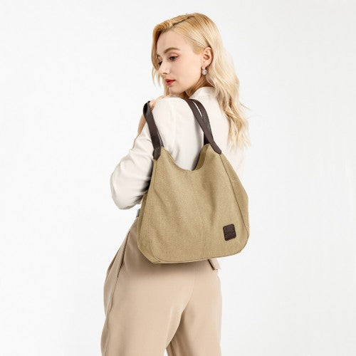 EB2040L - Kono Canvas Shoulder Tote Bag - Khaki