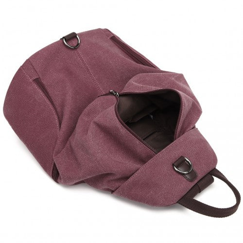 EB2044 - Kono Fashion Anti-Theft Canvas Backpack - Claret