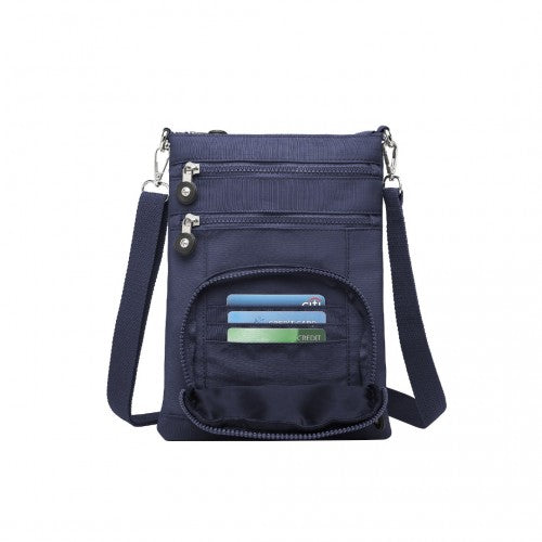 EB2228 - Kono Casual Multi Pocket RFID Blocking Cross body Bag - Navy