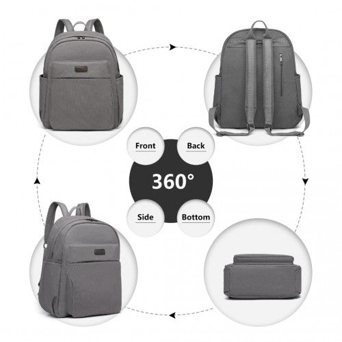 EB2234 - Kono Canvas Lightweight Casual School Backpack - Grey