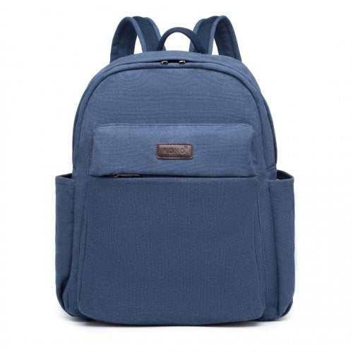 EB2234 - Kono Canvas Lightweight Casual School Backpack - Navy