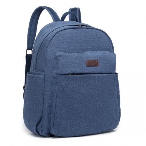 EB2234 - Kono Canvas Lightweight Casual School Backpack - Navy