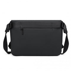 EB2340 - KONO Modern PVC Coated Water-Resistant Crossbody With Versatile Carrying Options - Black