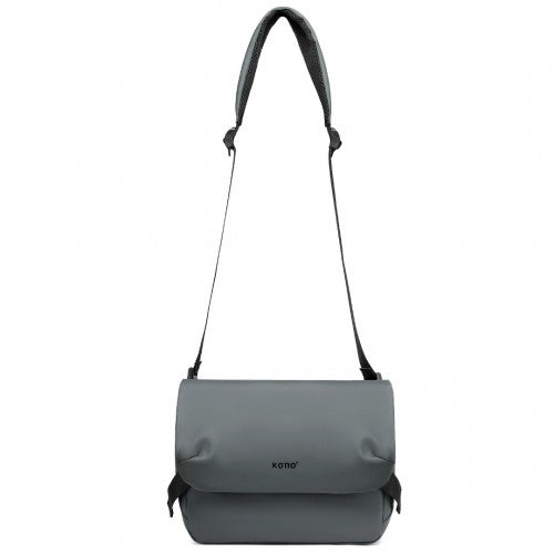 EB2340 - KONO Modern PVC Coated Water-Resistant Crossbody With Versatile Carrying Options - Grey