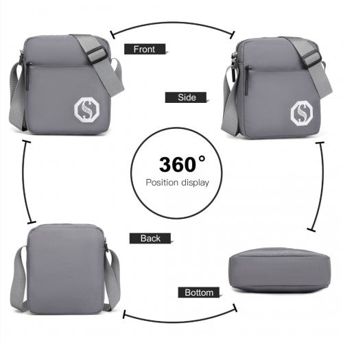 EB2363 - Kono Lightweight & Glow-in-the-Dark 3-Piece Laptop Backpack Set with Crossbody Bag and Pencil Case - Grey