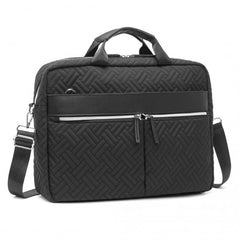 EG2343 - Kono Water-Repellent Elegant Quilted Laptop Bag - Black