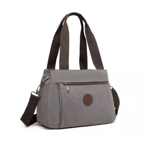 EH2045 - Kono Canvas Multi-Functional Cross Body Bag - Grey